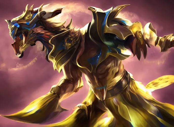 Image similar to champion splashart of champion made out of the number 7