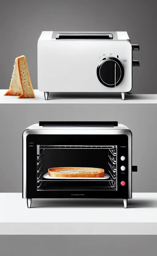 Prompt: a stylish electric toaster oven ; designed by marc newsom, zaha hadid, blonde, joseph and joseph, dieter rams ; natural materials ; industrial design ; behance ; le manoosh ; pinterest ; if design award ; reddot design award