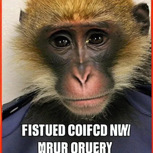 Prompt: Chad police officer arrest drunk furry NFT monkey