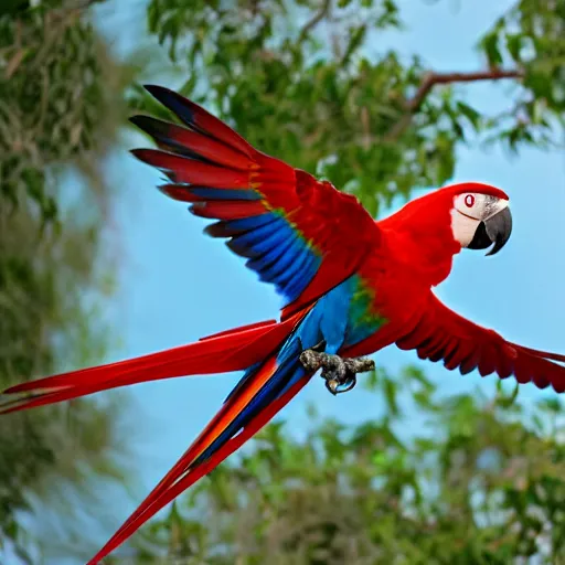 Prompt: red throated macaw