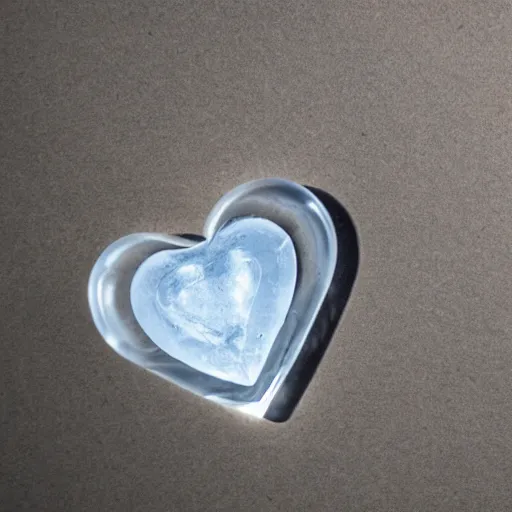 Image similar to photo of an ice cube in the shape of a heart