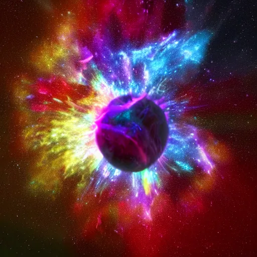 Prompt: colorful supernova, 3 d render