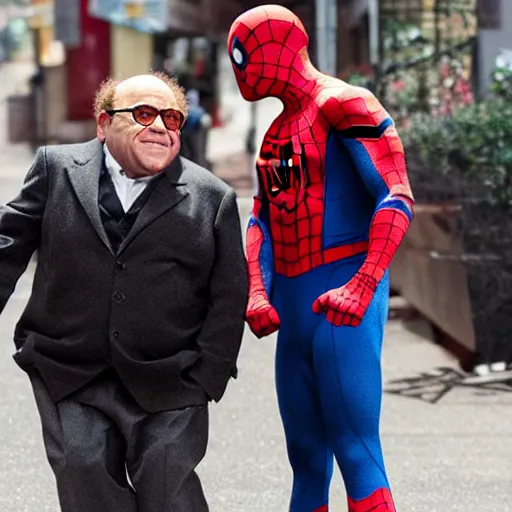 Image similar to Danny Devito as Spider-Man