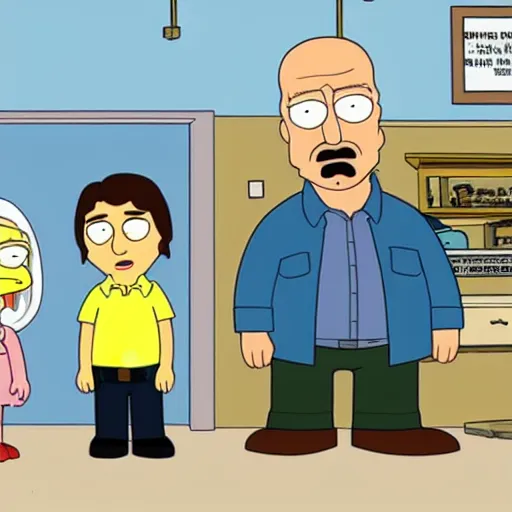 Prompt: breaking bad in the style of family Guy
