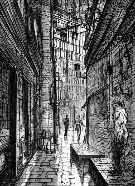 Image similar to Budapest, Beastars , Dynamic lighting, cinematic, extremely high detail, photo realistic, cinematic lighting, pen and ink, intricate line drawings, post processed, artstation, matte painting, style by Paru Itagaki