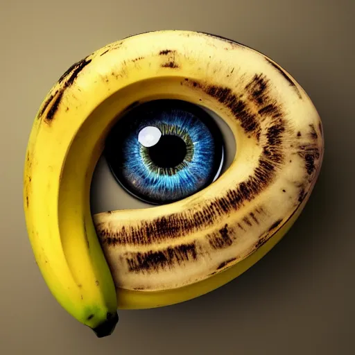 Prompt: a banana with an eye