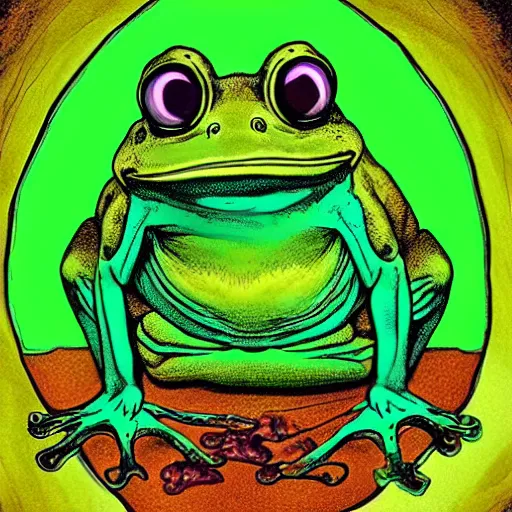 Prompt: evil frog conceptual art