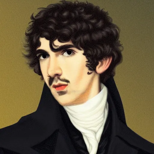 Image similar to regency era painting of a young george harrison in the style of henry pierce bone