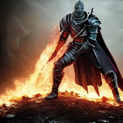 Prompt: film still from the new live - action netflix movie adaptation,'dark souls'