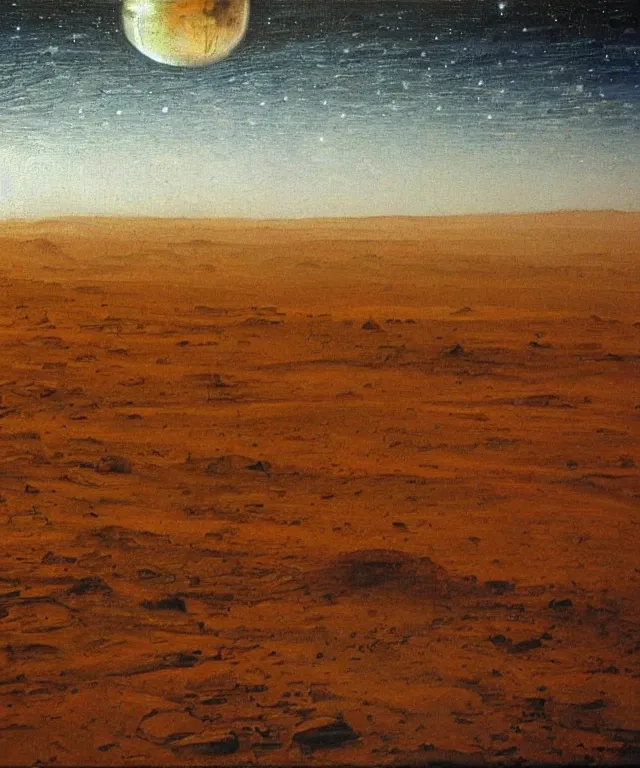 Prompt: a famous painting from mars