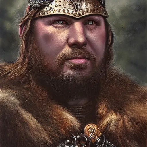 Prompt: tenebrous portraiture of a viking jarl hamster, by Ted Nasmith and by Joe Jusko, 4K, trending on ArtStation