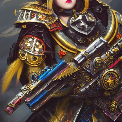 Prompt: k - pop girls warhammer 4 0 k sparkles, digital art, cosmic, contrast, saturation, vibrant, 3 d high definition, trending on artstation, intricate detail, finely detailed, small details, extra detail, photorealistic, high resolution, vray, 8 k, octane