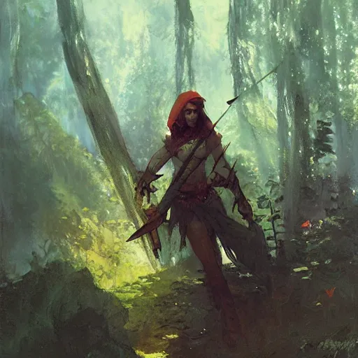 Image similar to archer elf in a forest, art by artem demura