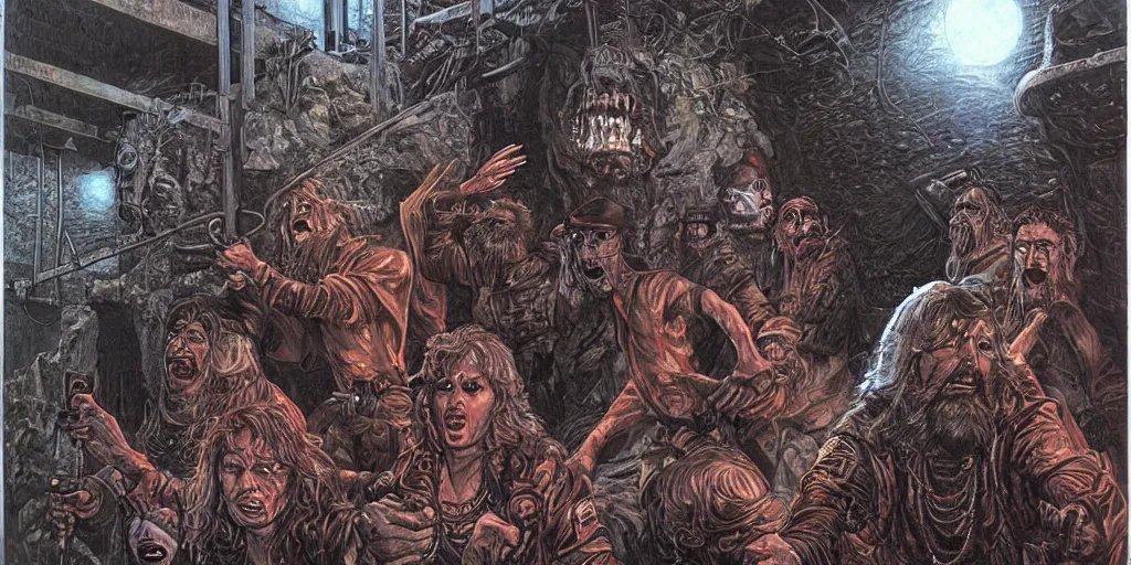 Image similar to Artwork by Larry Elmore of the cinematic view of the Seventh Terrifying Prison.