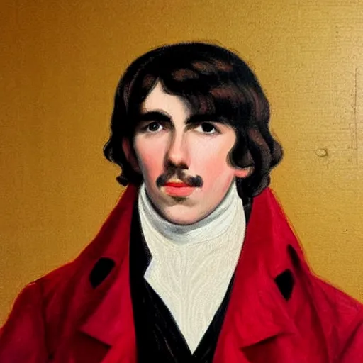 Image similar to regency era painting of a young george harrison in the style of henry pierce bone