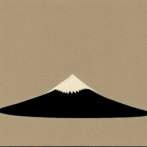 Image similar to 1960s minimalist illustration of a black inert volcano