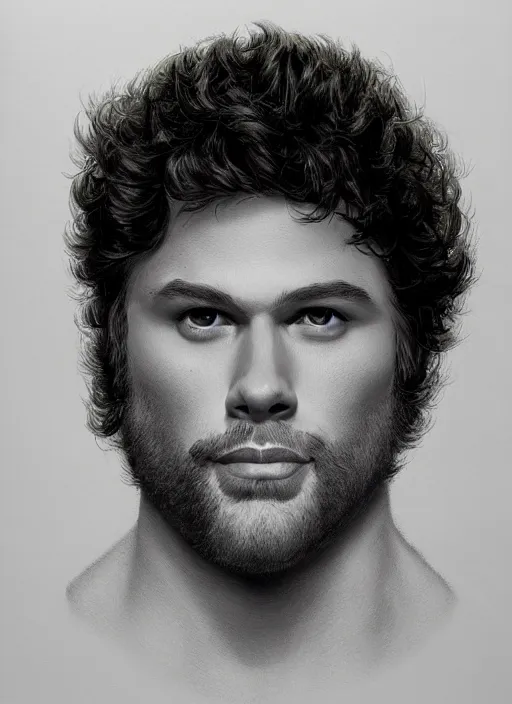 Prompt: a portrait of seth rogan, art by boris vallejo and greg danton and denys tsiperko, detailed, hyperrealism, artstation