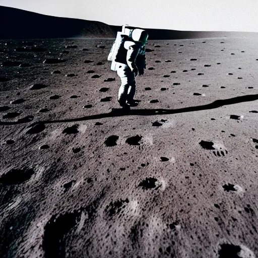 Image similar to Professional photograph of Dwayne Johnson walking on the moon