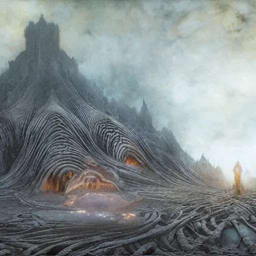 Image similar to the throne of understanding, cold | highly detailed matte painting, hyperrealistic, very intrincate | cinematic lighting, award - winning | by rachel ruysch, giger, beksinski and bocklin | by austin osman spare and william blake, trending on artstation, cgsociety, official art, octane.