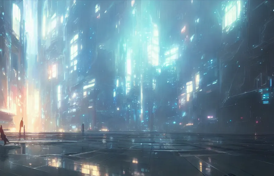 Image similar to makoto shinkai concept art of the cyberspace dimension, key visual, ambient lighting, highly detailed, digital painting, artstation, concept art, sharp focus, by makoto shinkai and akihiko yoshida and hidari and wlop and greg rutkowski