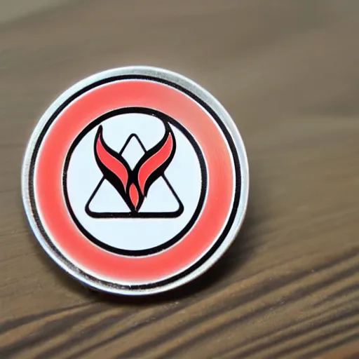 Prompt: minimalistic clean enamel pin of fire warning label, retro design