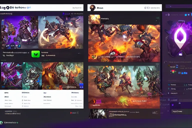 Image similar to plug on twitch channel on dota full ui ux design, trending on behance