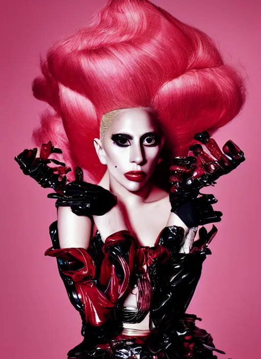 Image similar to lady gaga by nick knight, vogue magazine, award winning, photoshoot, dramatic, red weapon 8 k s 3 5, cooke anamorphic / i lenses, highly detailed, cinematic lighting