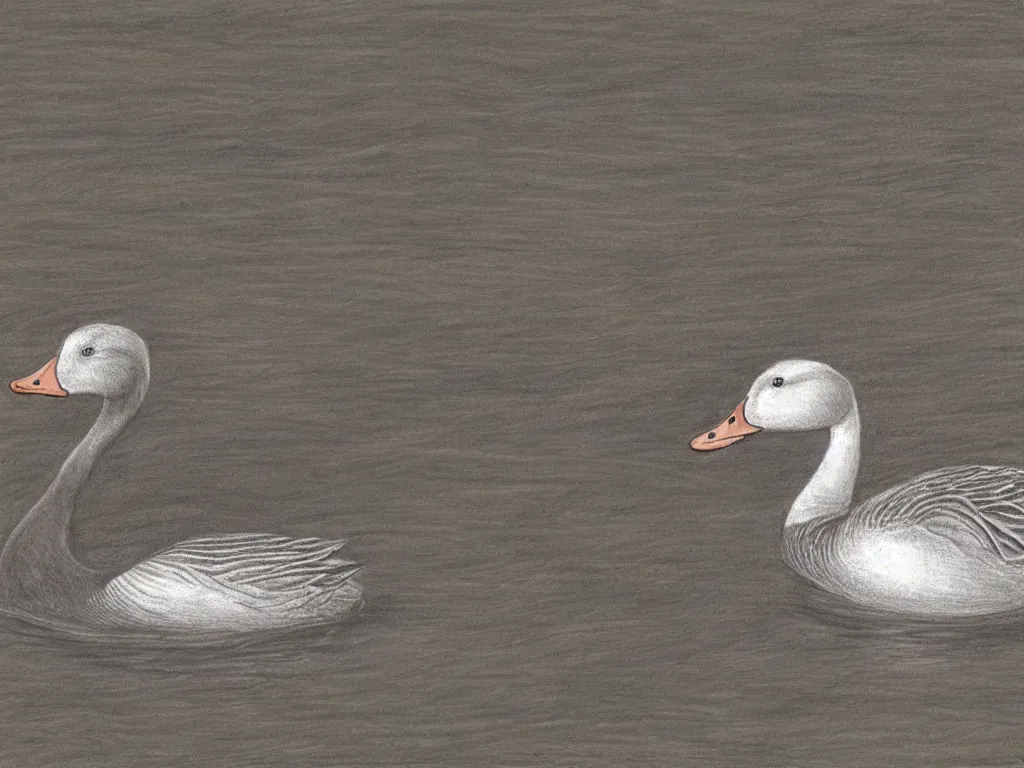 Prompt: highly detailed, extremely accurate drawing of graylag goose