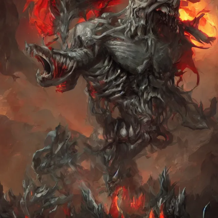 Image similar to fuha, fuhahaha! god of the underworld, take a look! your job here is done. humans have conquered death! resurrection fraught hades!, trending on artstation