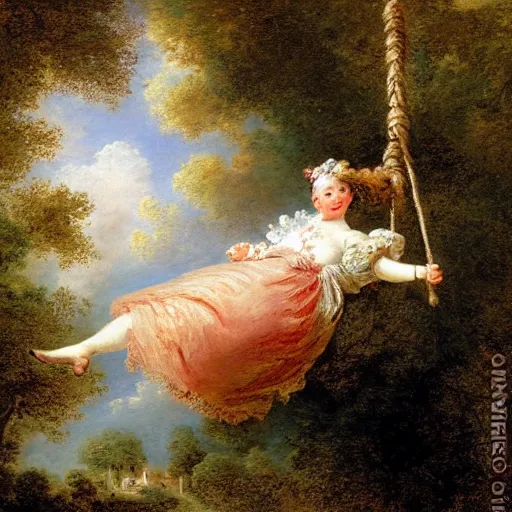 Image similar to Jean-Honoré Fragonard, The Swing