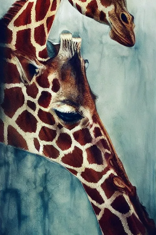 Prompt: giraffe, agnes cecile, beautiful
