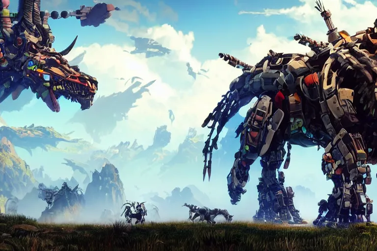 Image similar to bristleback machine mecha animal beast robot of horizon forbidden west horizon zero dawn bioluminiscence global illumination ray tracing hdr fanart arstation by sung choi and eric pfeiffer and gabriel garza and casper konefal