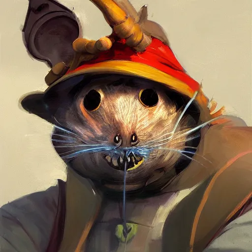 Image similar to greg manchess portrait painting of partially armored doormouse from alice in wonderland as overwatch character, medium shot, asymmetrical, profile picture, organic painting, sunny day, matte painting, bold shapes, hard edges, street art, trending on artstation, by huang guangjian, gil elvgren, ruan jia, randy vargas, greg rutkowski