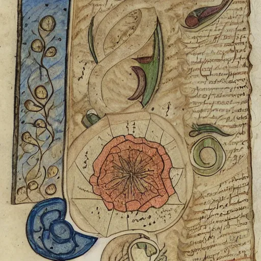 Prompt: detailed illustrations from the Voynich manuscript, new volume/pages recently discovered