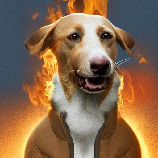 Image similar to this is fine dog meme, 8 k resolution, hyper realistic