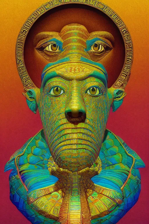 Image similar to beautiful egyptian crocodile headed god by maxfield parrish, mandala, coherent design, symmetrical, vivid colors, digital watercolor ink illustration painting, complementary color, golden ratio, detailed, sharp lines, sharp focus, intricate, rainbowshift, artgerm, gustave dore, alphonse mucha, octane render