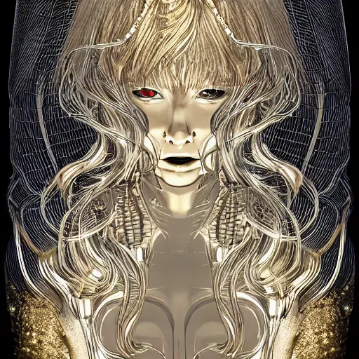 Prompt: gold and silver tones, cybernetic princess trapped in a glass box, 3 d, style of moebius, james jean, mcbess, cinematic, highly detailed, award winning, 8 k photorealistic