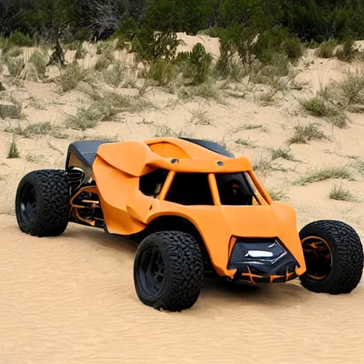 Prompt: a dune buggy that looks like an ankylosaurus