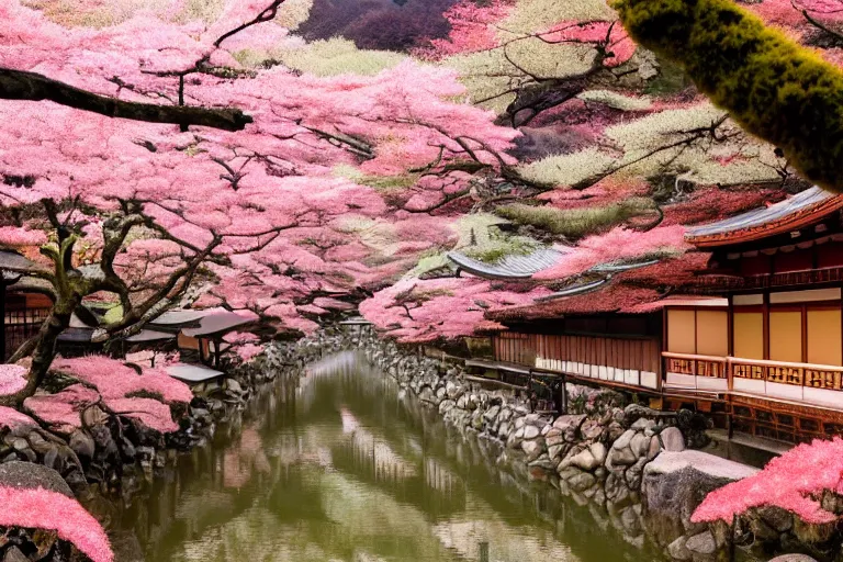 Prompt: a serene and peaceful scene in Kyoto, Japan, cinematic, beautiful, 8k