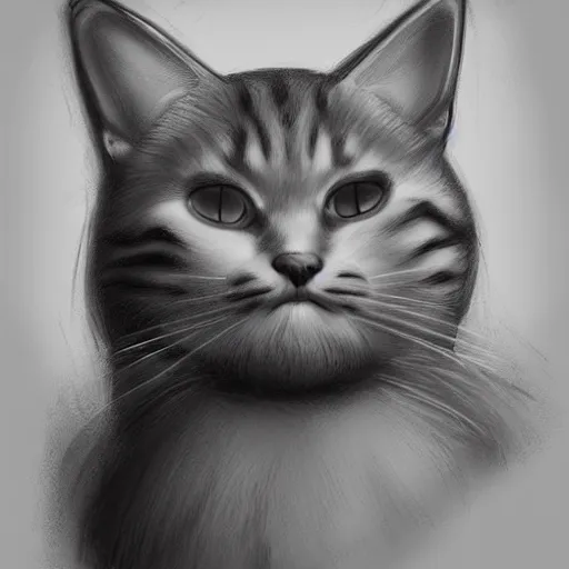 Prompt: a concept art of a beautiful 3 d cat drawing, digital art, matte painting, trending artstation, 8 k