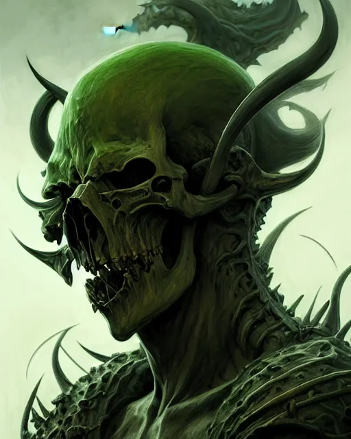 Prompt: concept art by artgerm, pestilence of the four horsemen of the apocalypse, soft green natural light, intricate, skulls of war, highly detailed dark art, digital painting, artstation, concept art, smooth, sharp focus, illustration, art by greg rutkowski and luis rollo and uang guangjian and gil elvgren, symmetry!