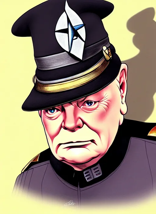 Prompt: cute star trek officer winston churchill, natural lighting, path traced, highly detailed, high quality, digital painting, by don bluth and ross tran and studio ghibli and alphonse mucha, artgerm