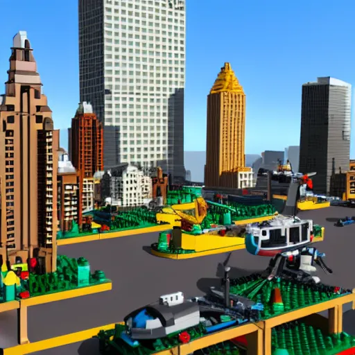 Prompt: lego model of manhattan, unreal engine 5,