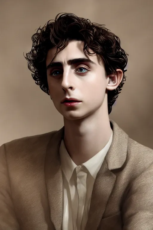 Image similar to Timothee Chalamet, portait photo, profile picture, hyperrealistic, concept art, octane render, unreal engine 5, digital art, high quality, highly detailed, 8K, cute, defined face, elegant clothes, trending on DeviantArt