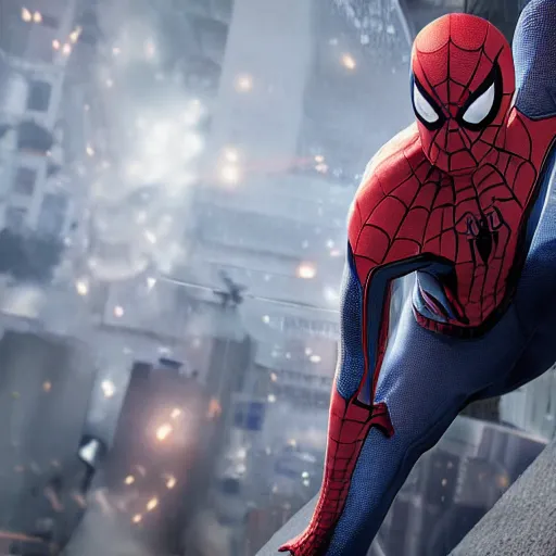 Image similar to advanced spider - man suit, cinematic, volumetric lighting, realistic, hyperdetailed, photorealistic, photograph