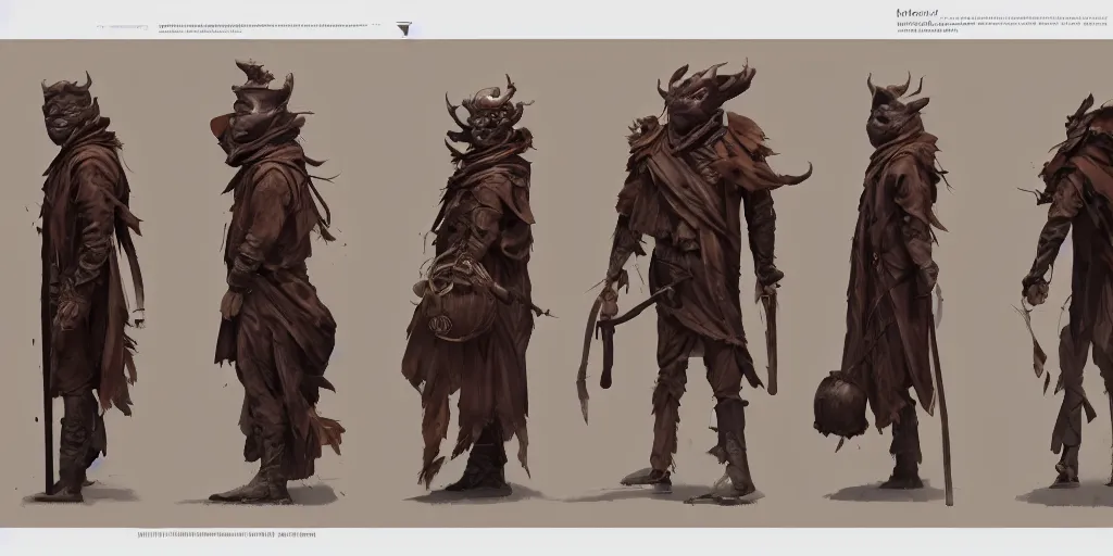 man with a wooden mask, character sheet, concept | Stable Diffusion ...