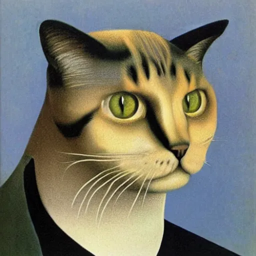 Prompt: international cat day by René Magritte