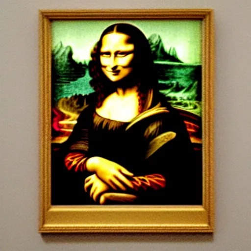 Prompt: painting of mona lisa but as a male
