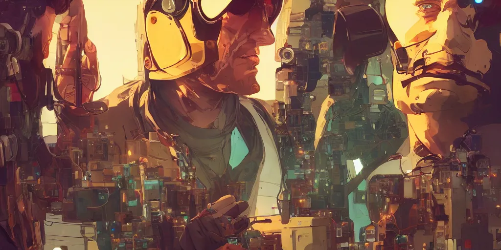 Image similar to a face covered with computer circuits, art gta 5 cover, official fanart behance hd artstation by jesper ejsing, by rhads, makoto shinkai and lois van baarle, ilya kuvshinov, ossdraws, that looks like it is from borderlands and by feng zhu and loish and laurie greasley, victo