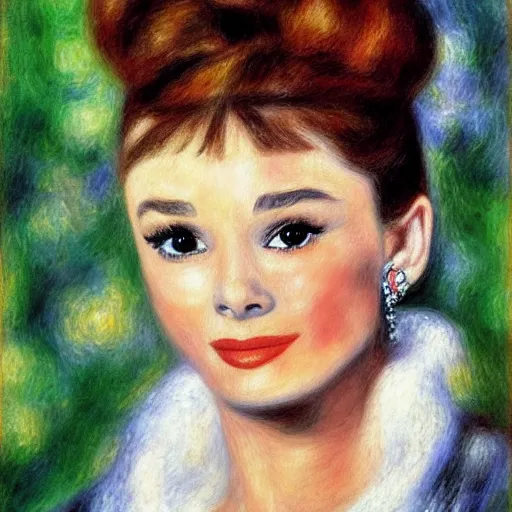 Image similar to audrey hepburn art by renoir